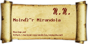 Molnár Mirandola névjegykártya